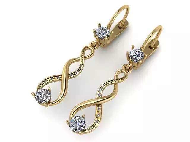 Earrings infinity dangle with diamonds