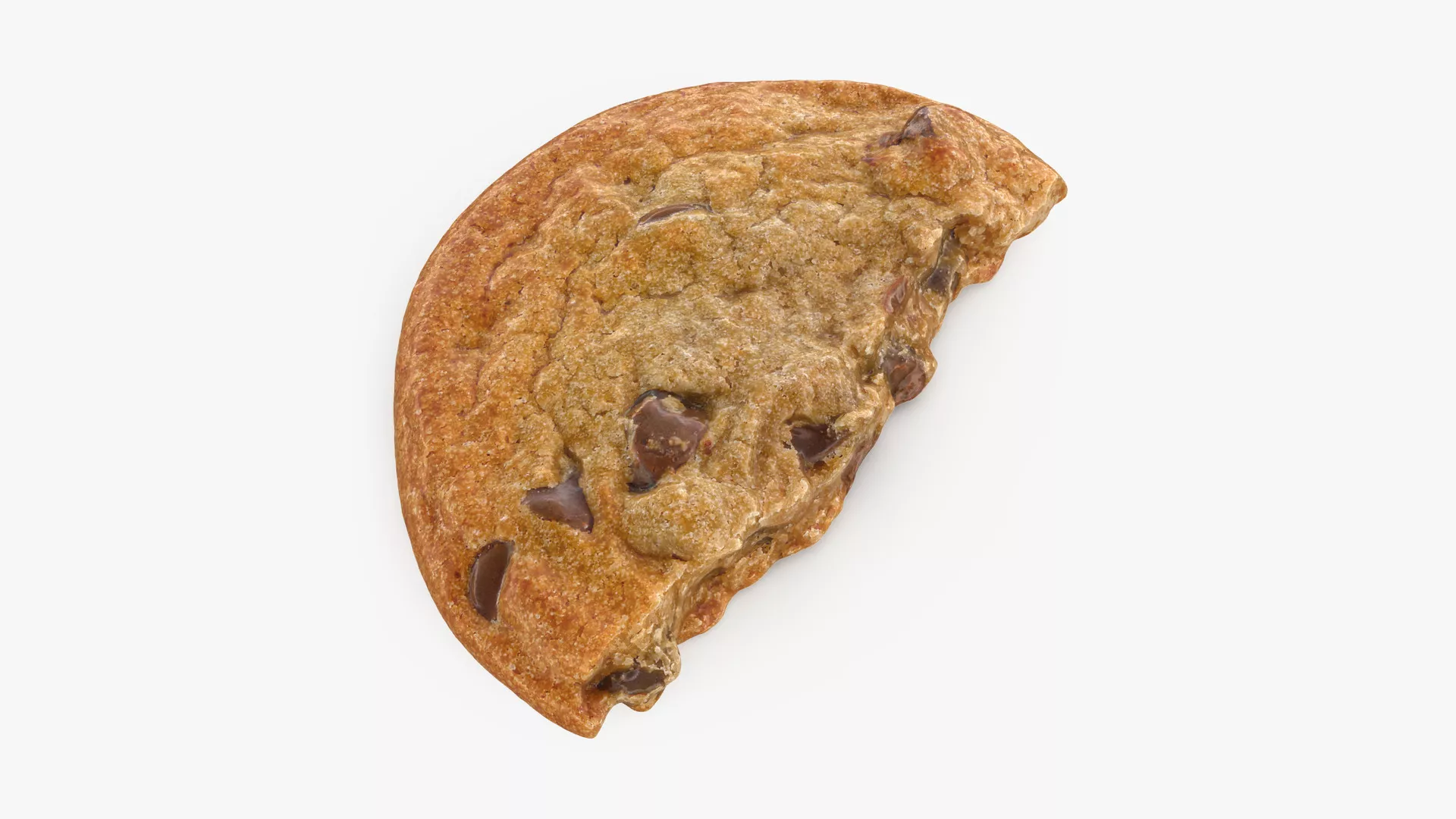 Chocolate Chip Cookie Cut Low-poly 3D model