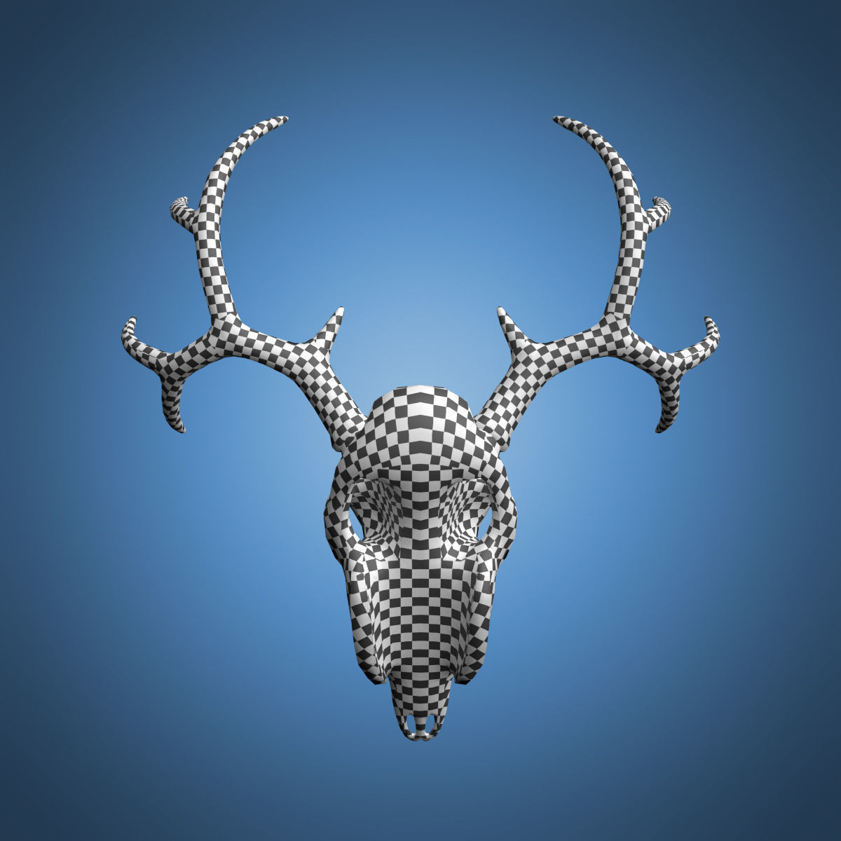 Deer Skull Base Mesh Low-poly 3D model_11