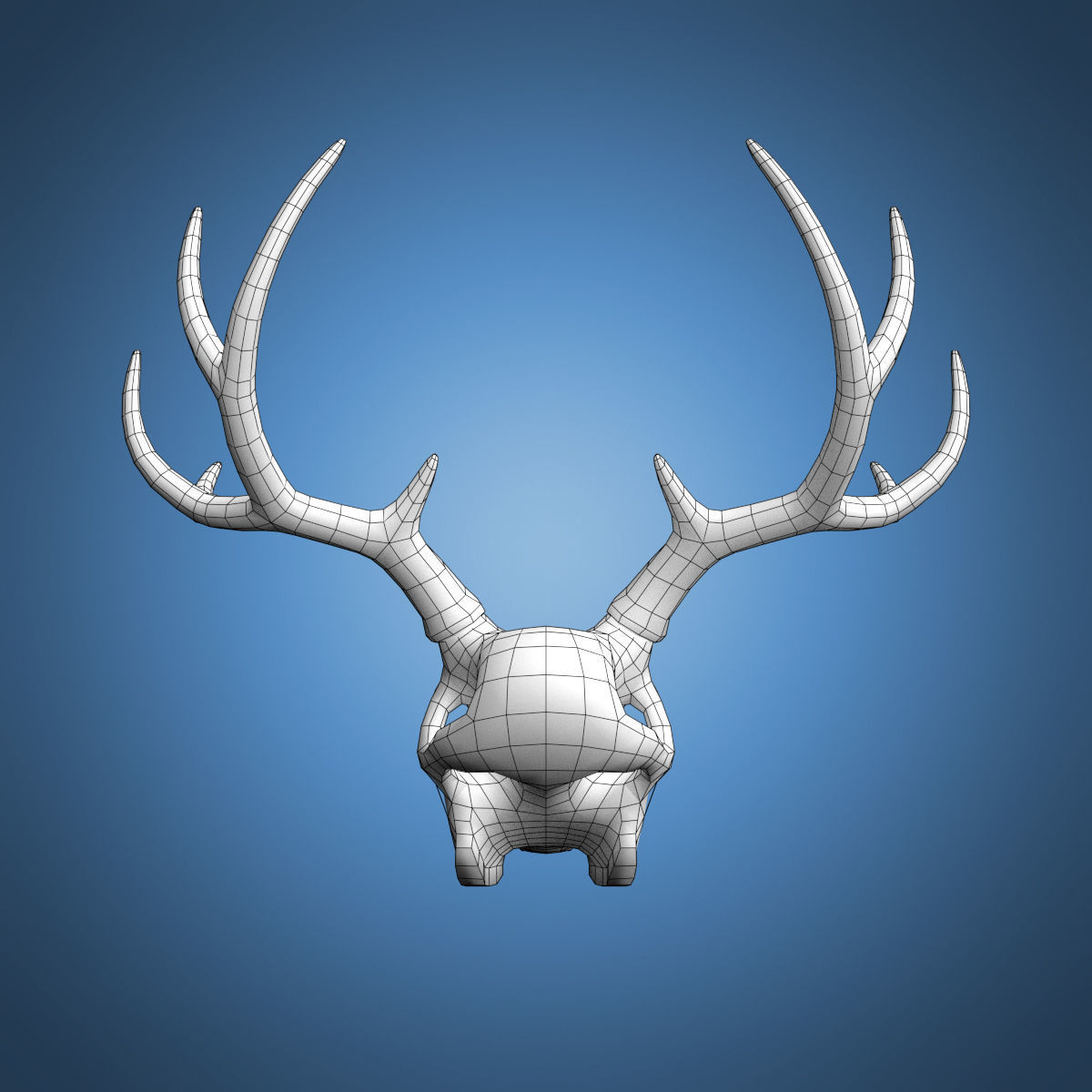 Deer Skull Base Mesh Low-poly 3D model_4