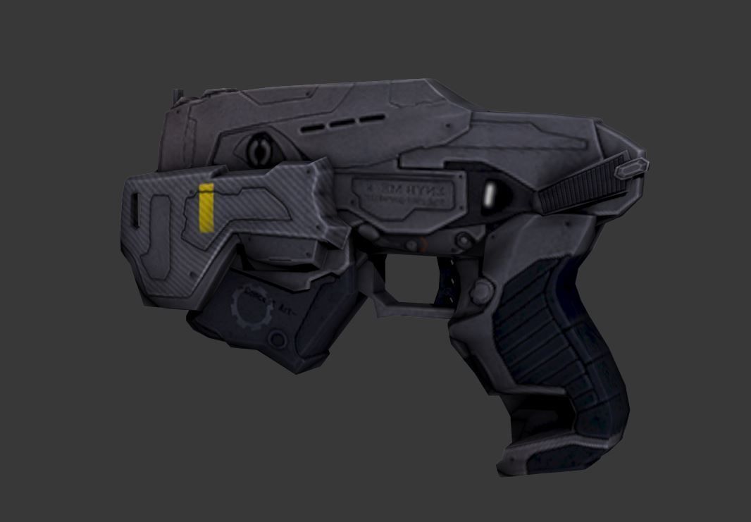 Low poly gun 3D futuristic Low-poly 3D model_1