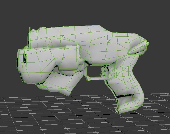 Low poly gun 3D futuristic Low-poly 3D model_2