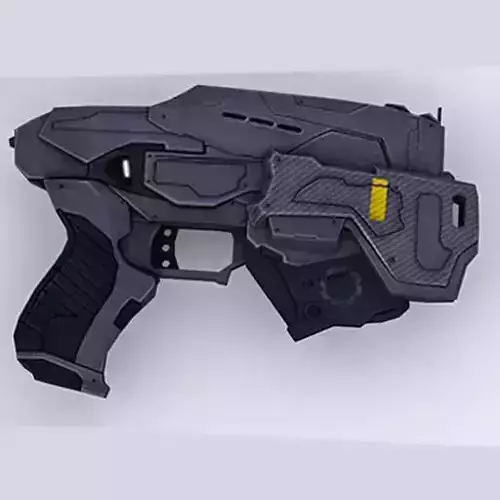 Low poly gun 3D futuristic