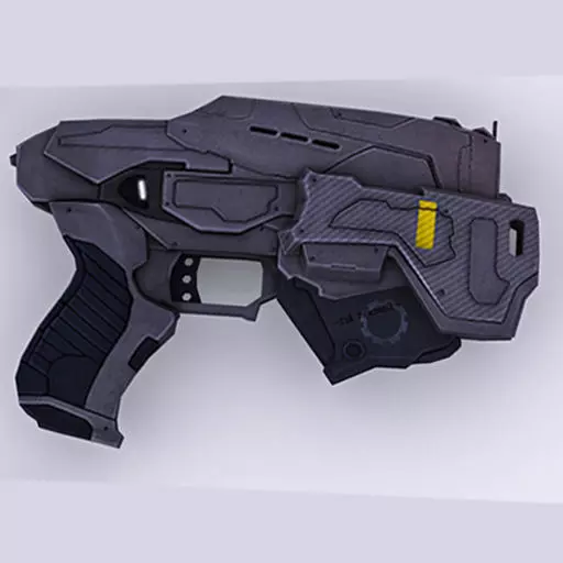 Low poly gun 3D futuristic Low-poly 3D model_0