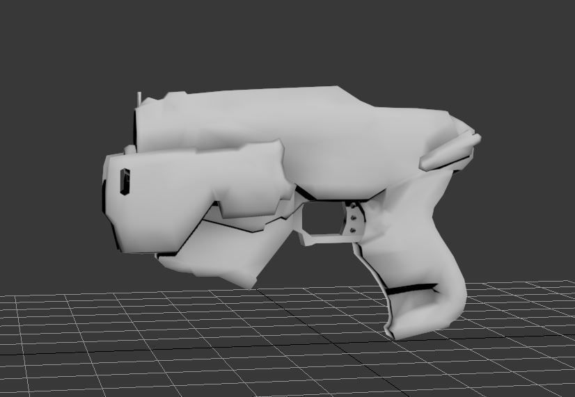 Low poly gun 3D futuristic Low-poly 3D model_3