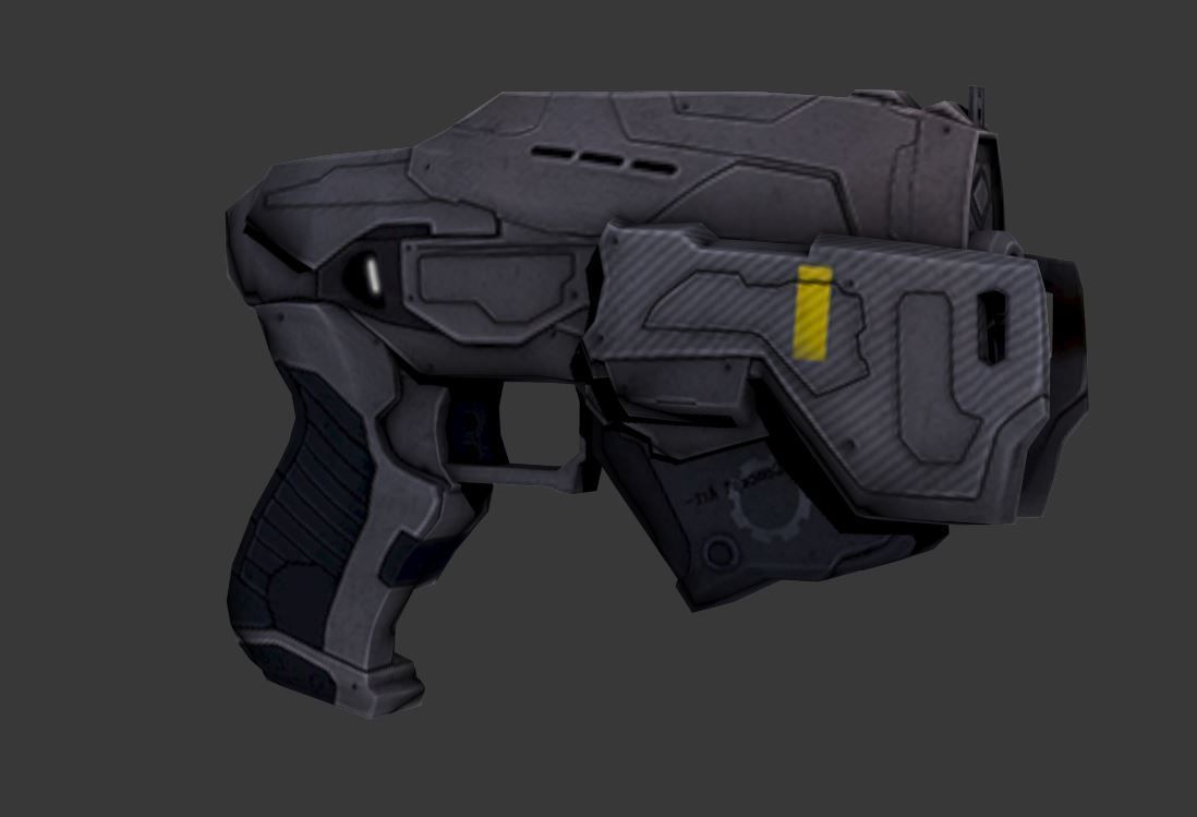 Low poly gun 3D futuristic Low-poly 3D model_4