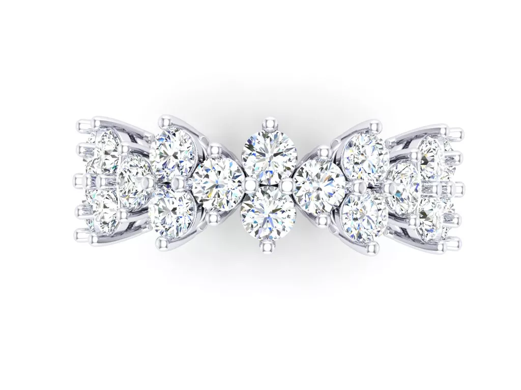 Cluster Flower Motif Eternity Ring 3DM 3D print model