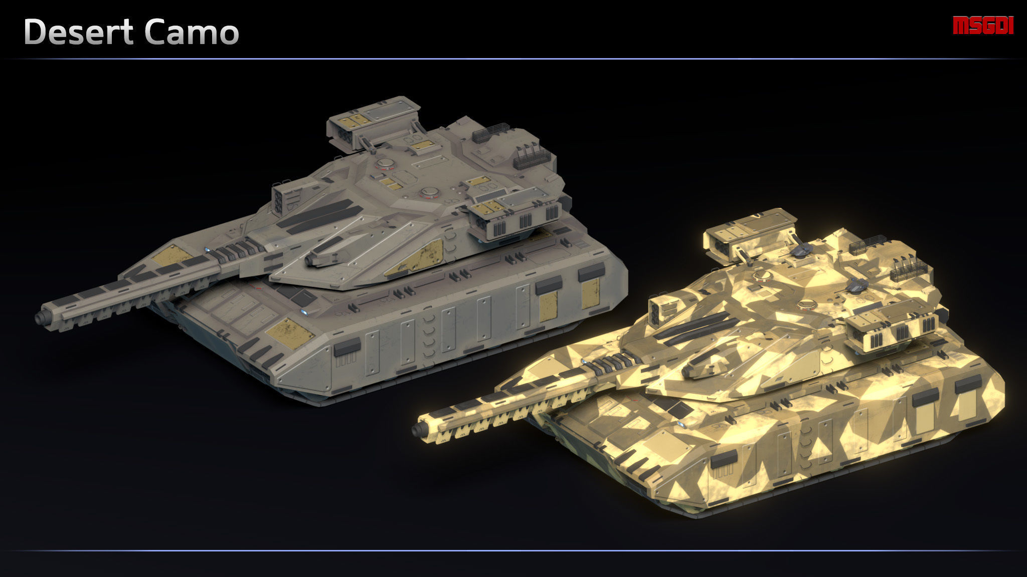 Scifi Overlord Siege Tank Low-poly 3D model_9