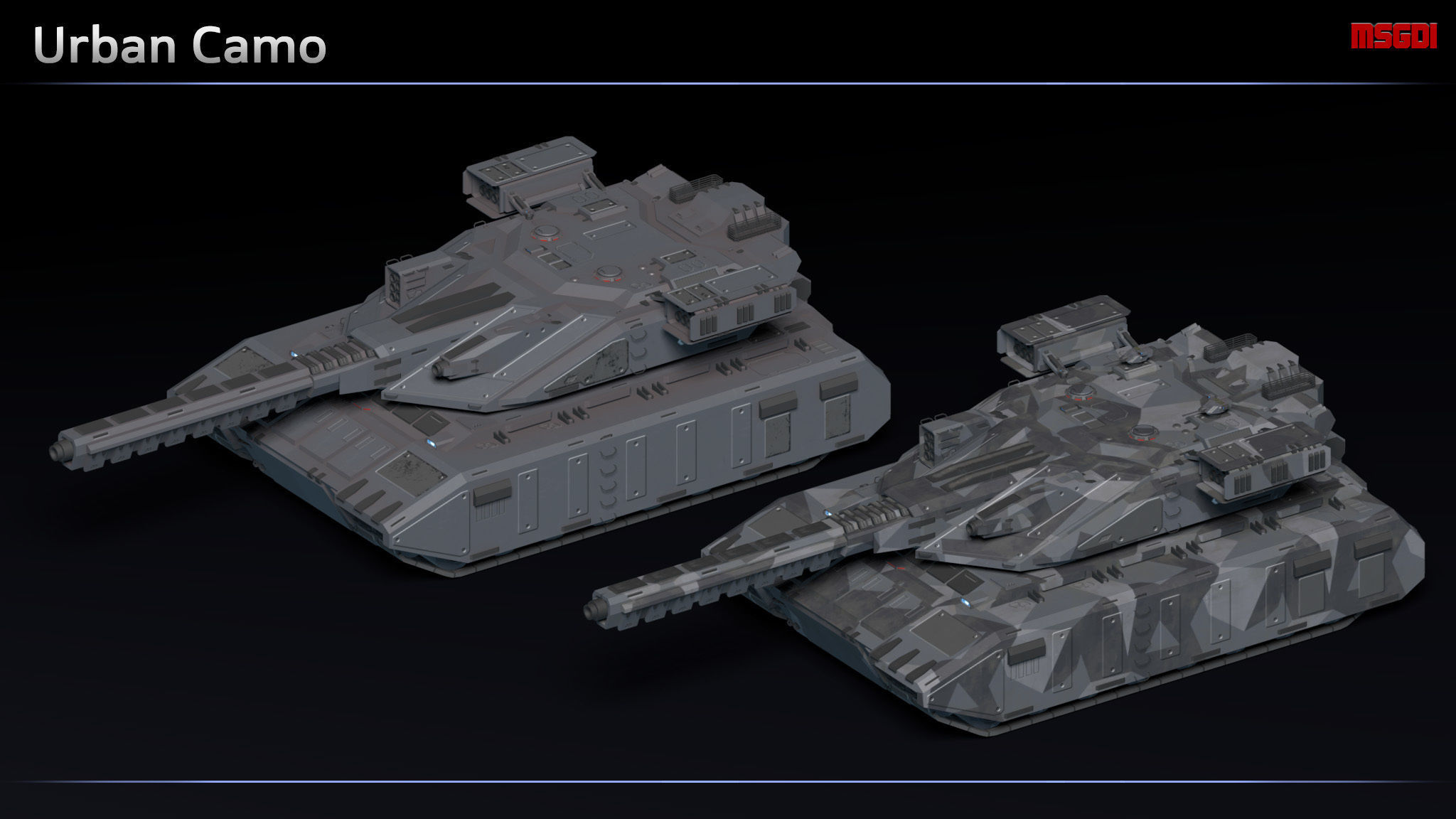 Scifi Overlord Siege Tank Low-poly 3D model_7