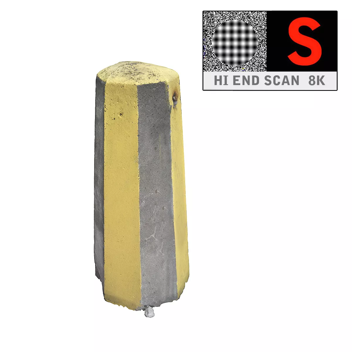 bollard barrier Scan 8K Low-poly 3D model