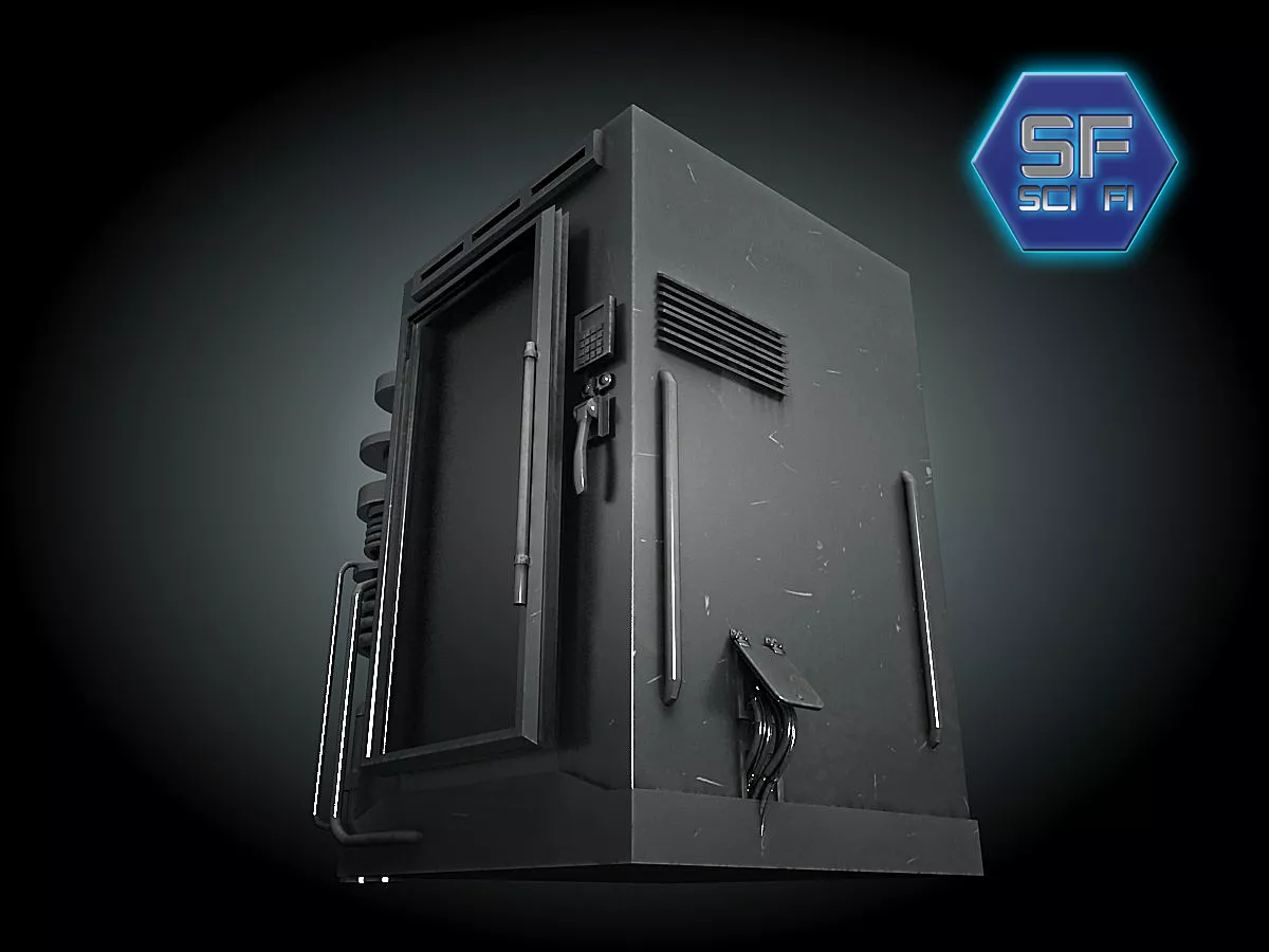 SCI FI cryogenic freezer Low-poly 3D model