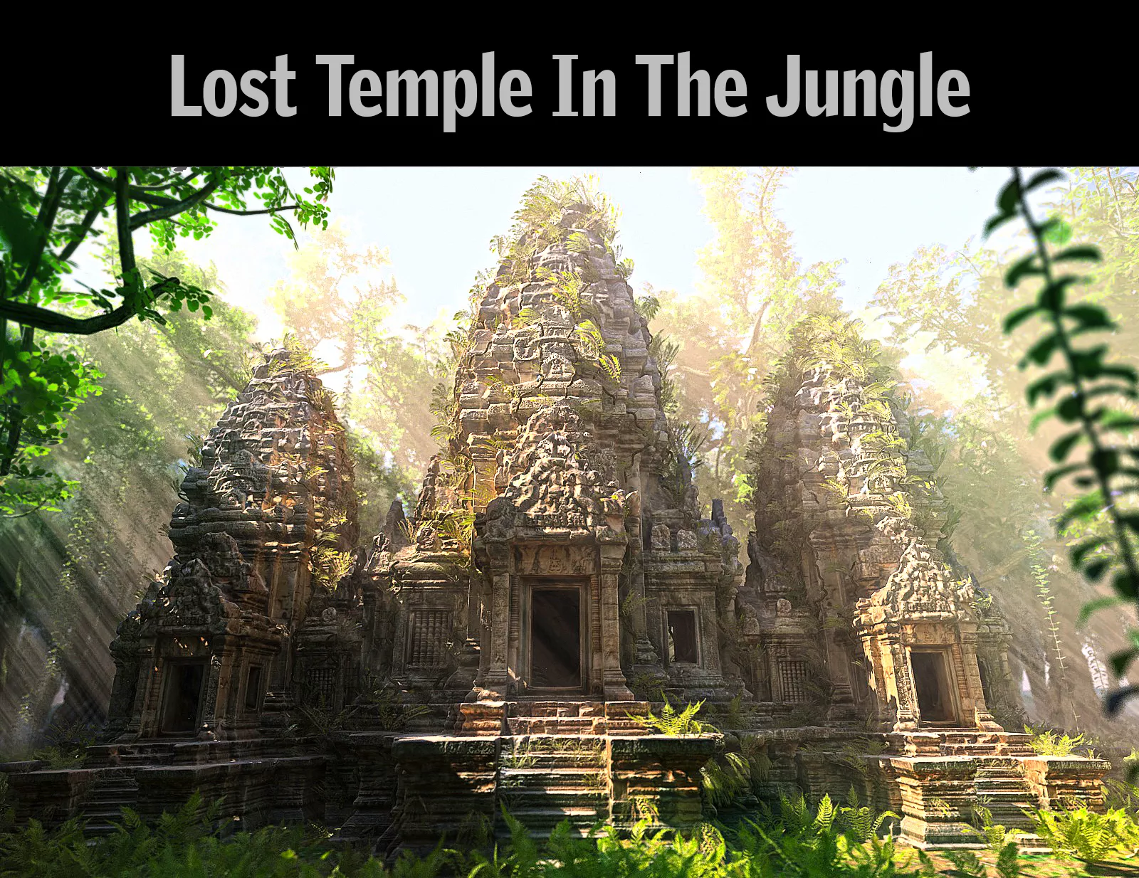 Lost Temple in the jungle Low-poly 3D model