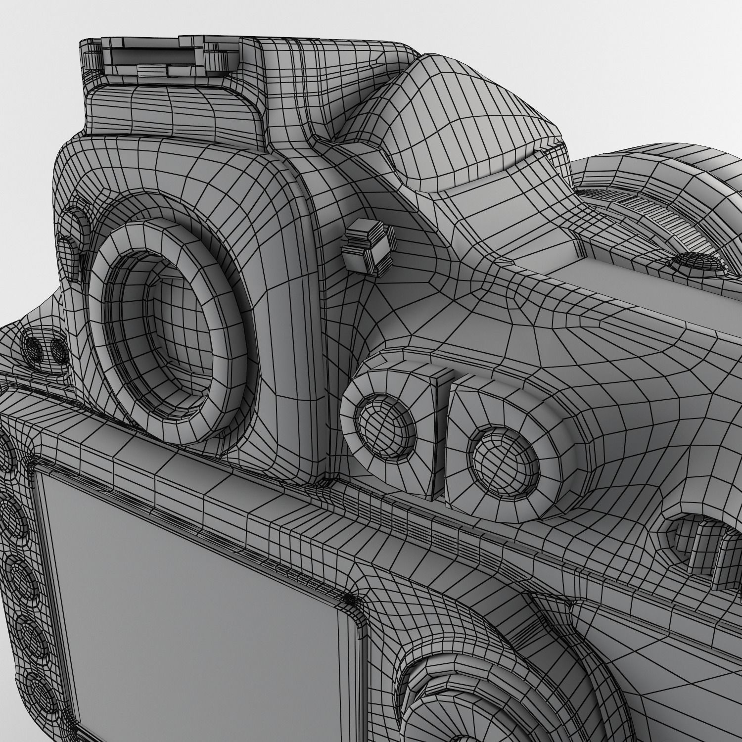 Plastic Hand Digital Camera Low-poly 3D model_44