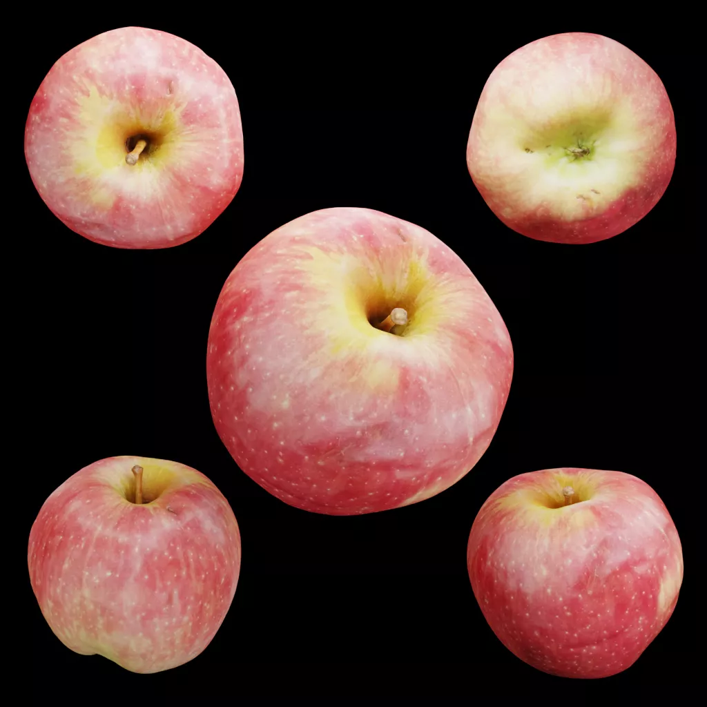 Pink Lady Apple Low-poly 3D model