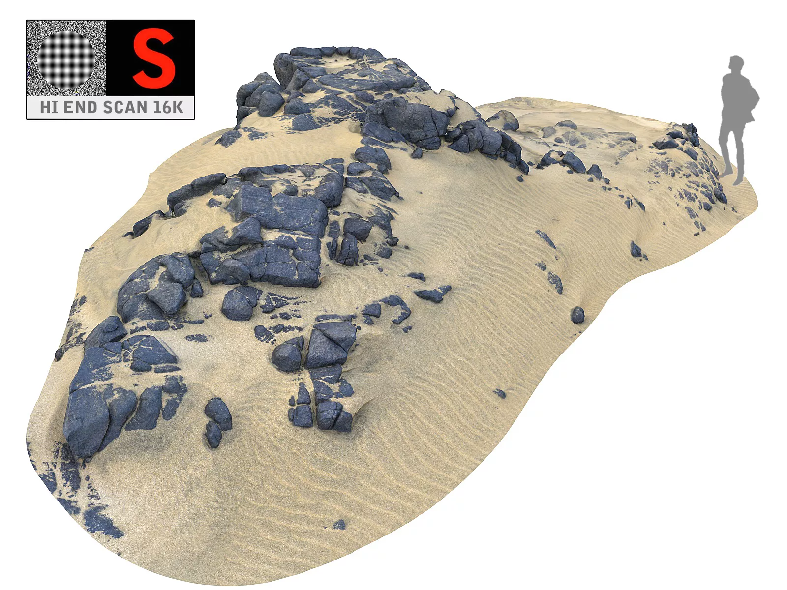 Dark Dunes 16K Low-poly 3D model