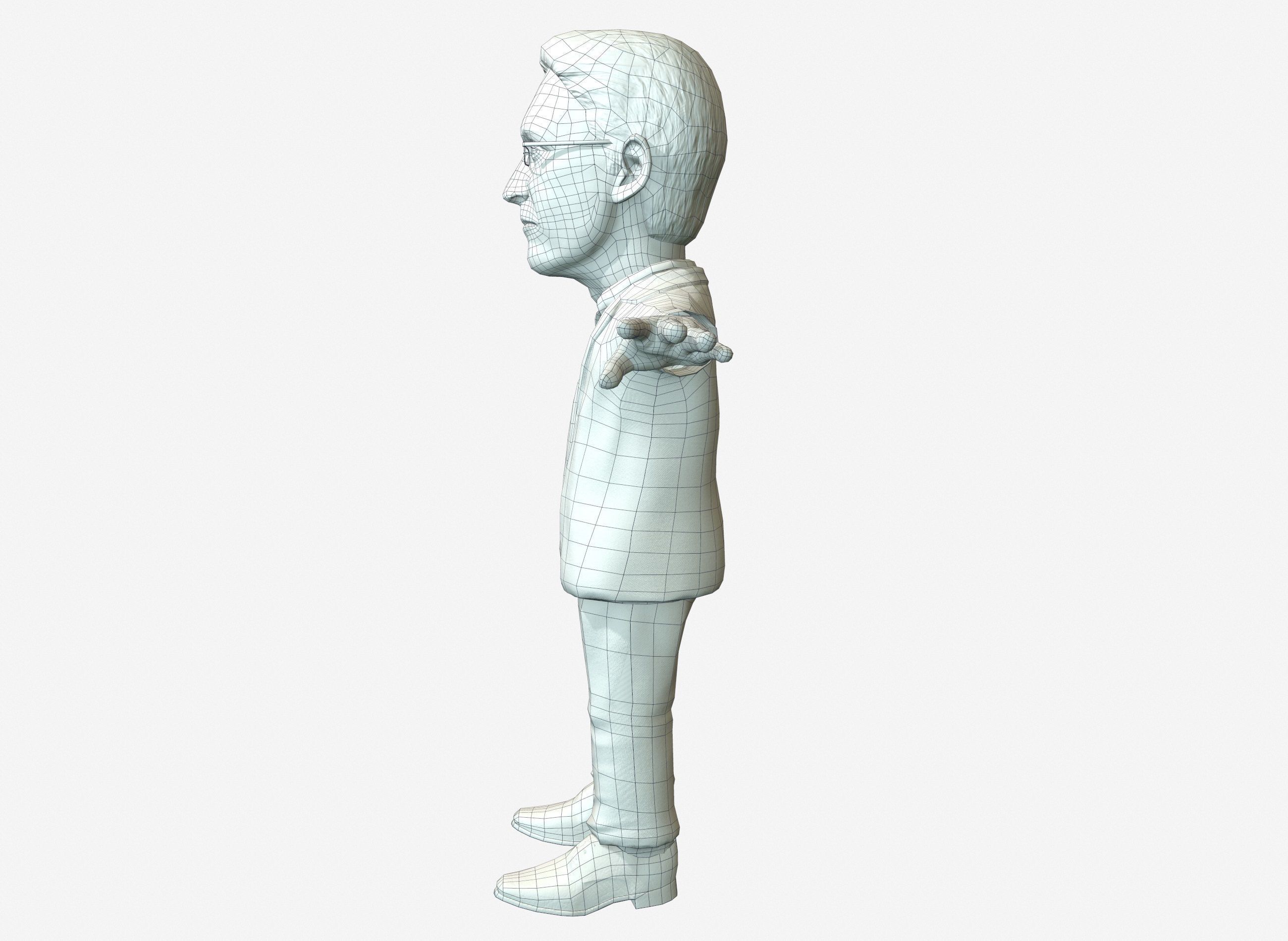 Sedard Drynden caricature  Low-poly 3D model_15