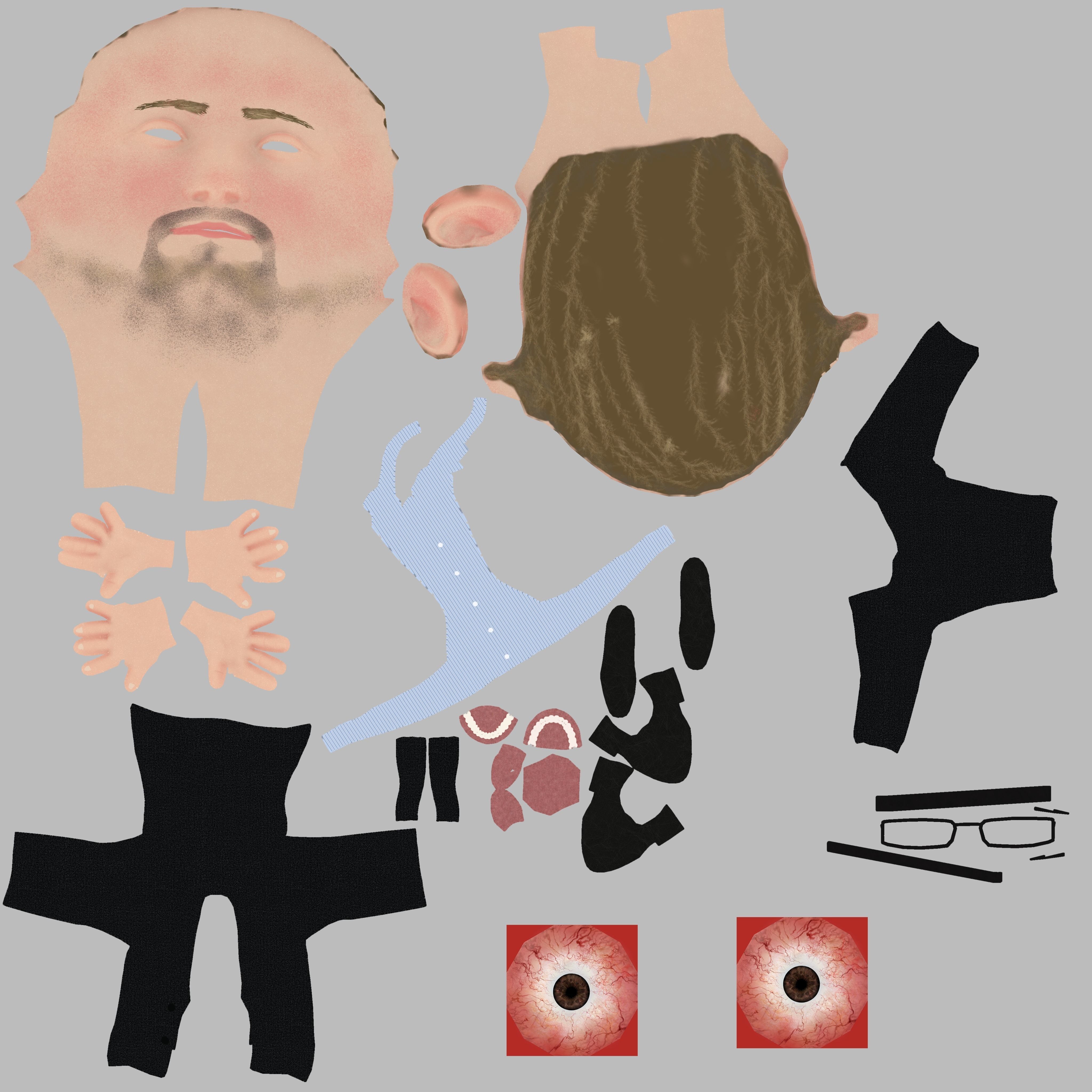 Sedard Drynden caricature  Low-poly 3D model_20