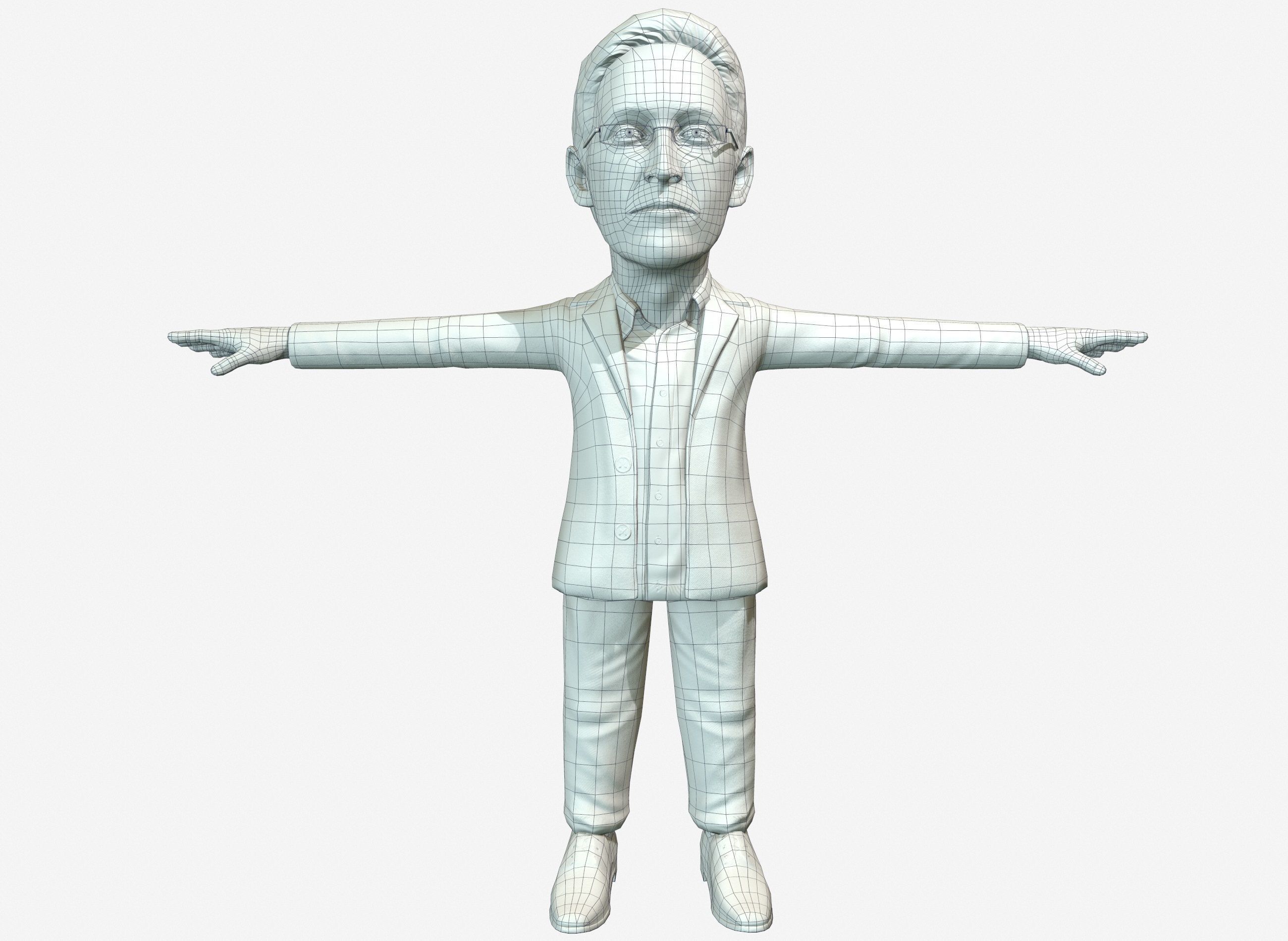 Sedard Drynden caricature  Low-poly 3D model_17