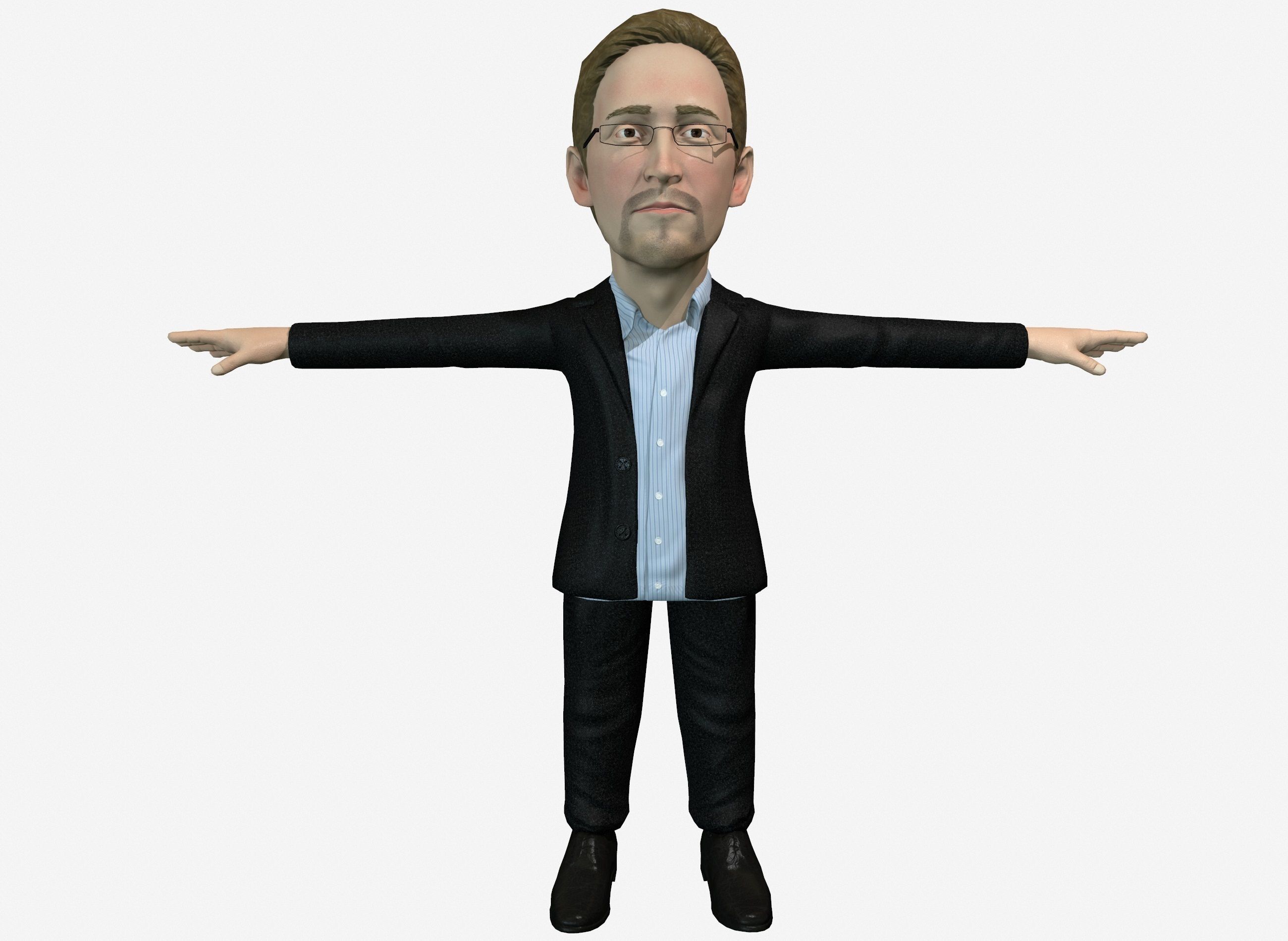 Sedard Drynden caricature  Low-poly 3D model_13