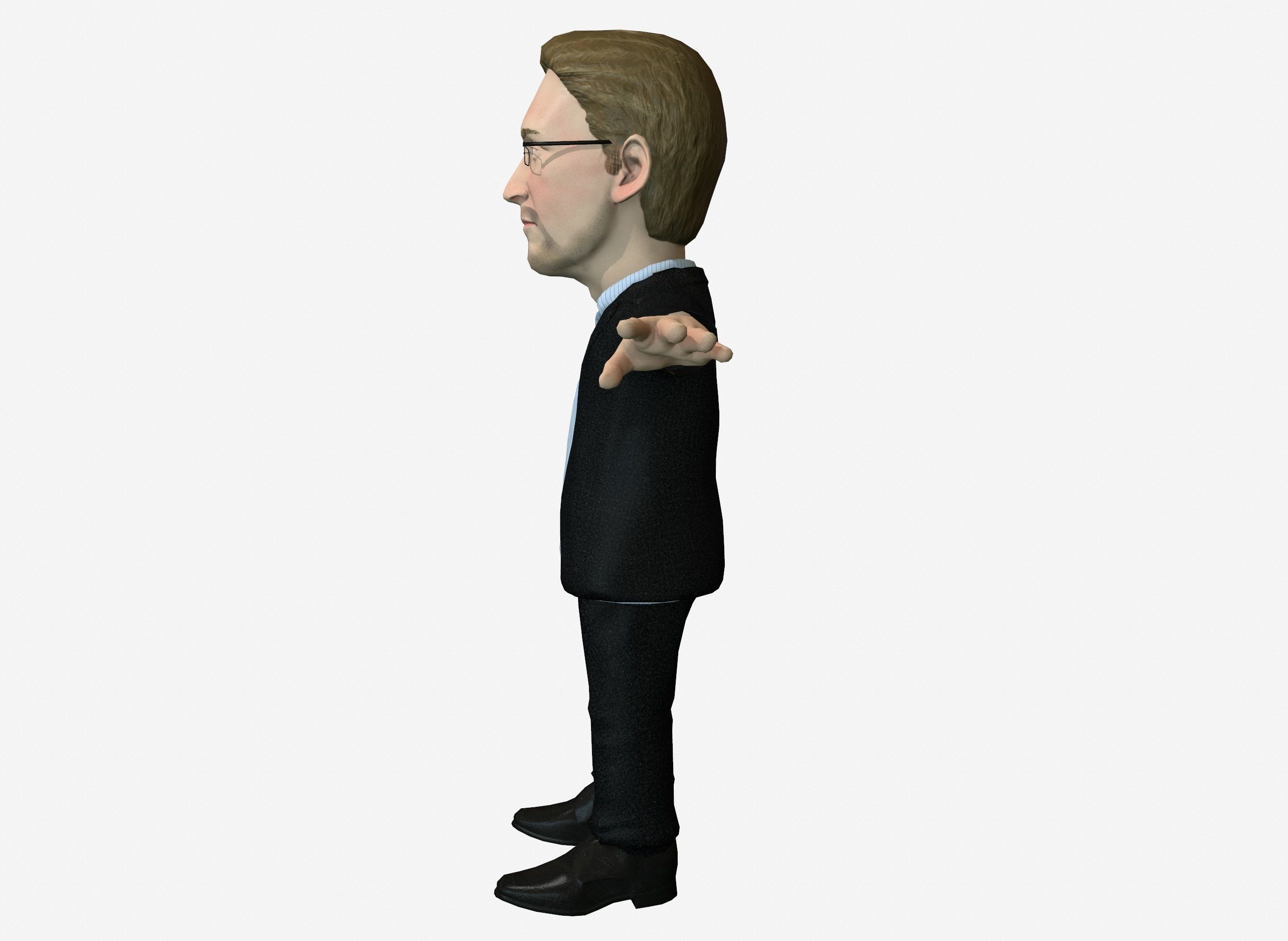 Sedard Drynden caricature  Low-poly 3D model_12