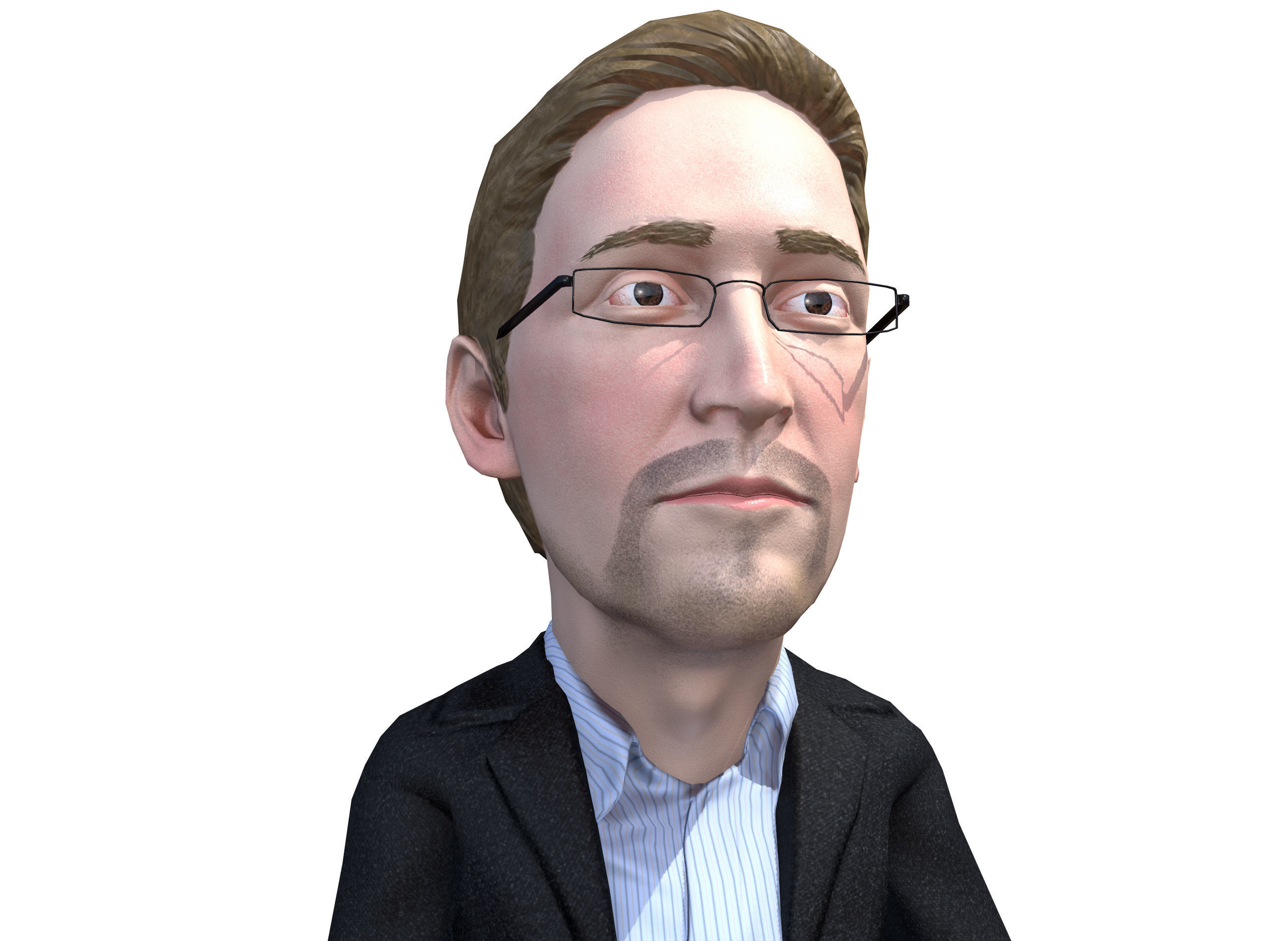 Sedard Drynden caricature  Low-poly 3D model_2