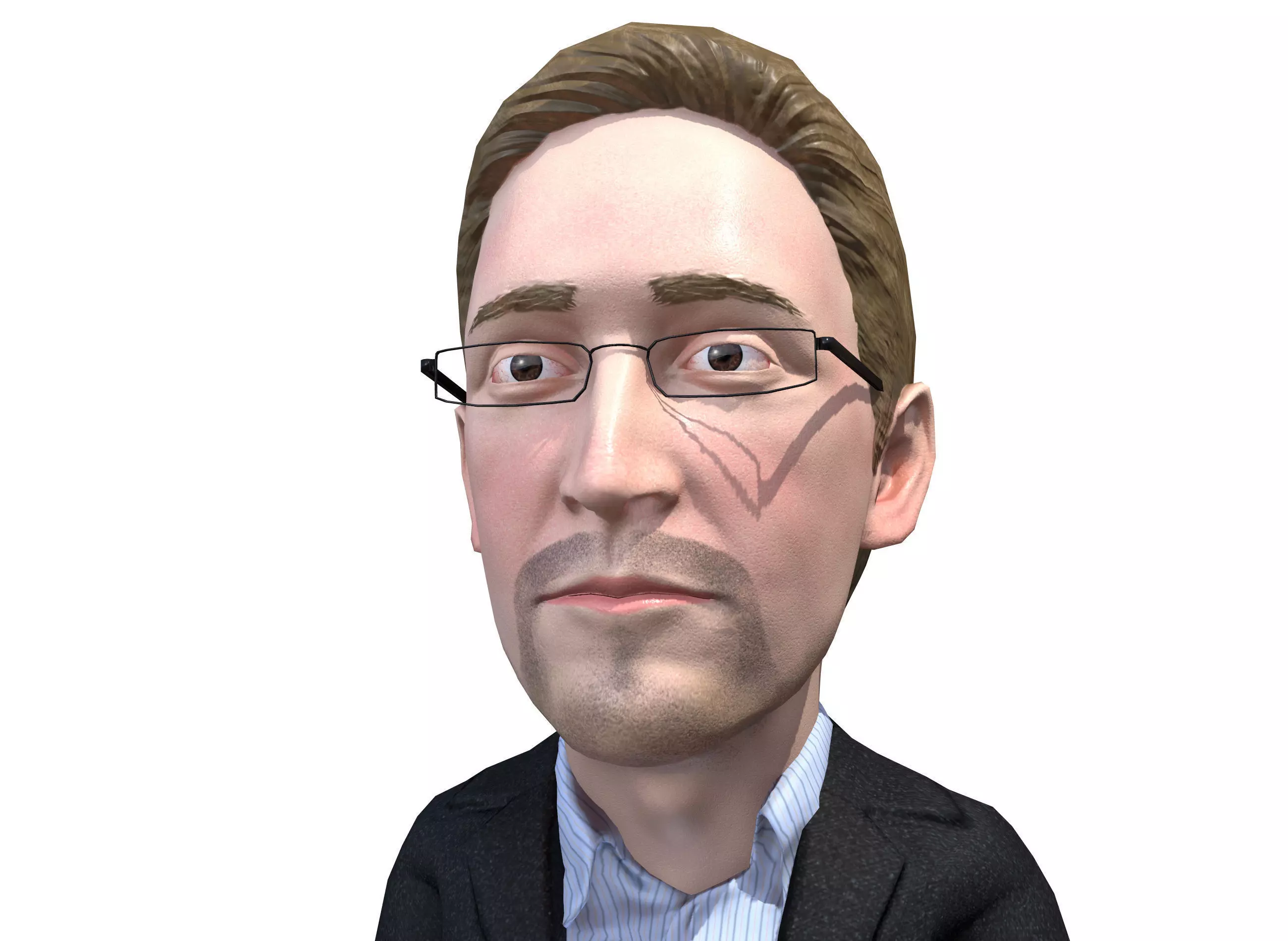 Sedard Drynden caricature  Low-poly 3D model_0