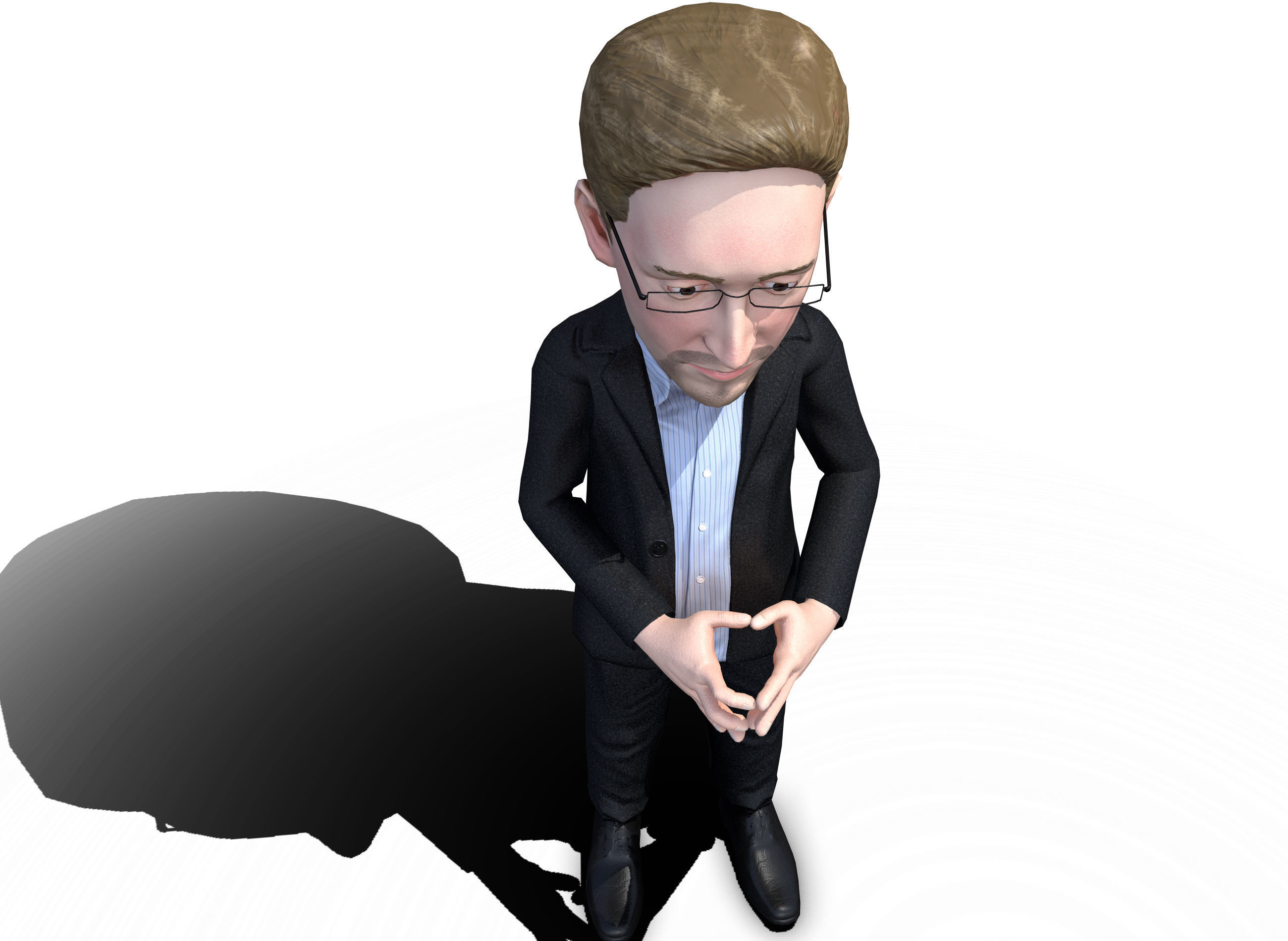 Sedard Drynden caricature  Low-poly 3D model_7