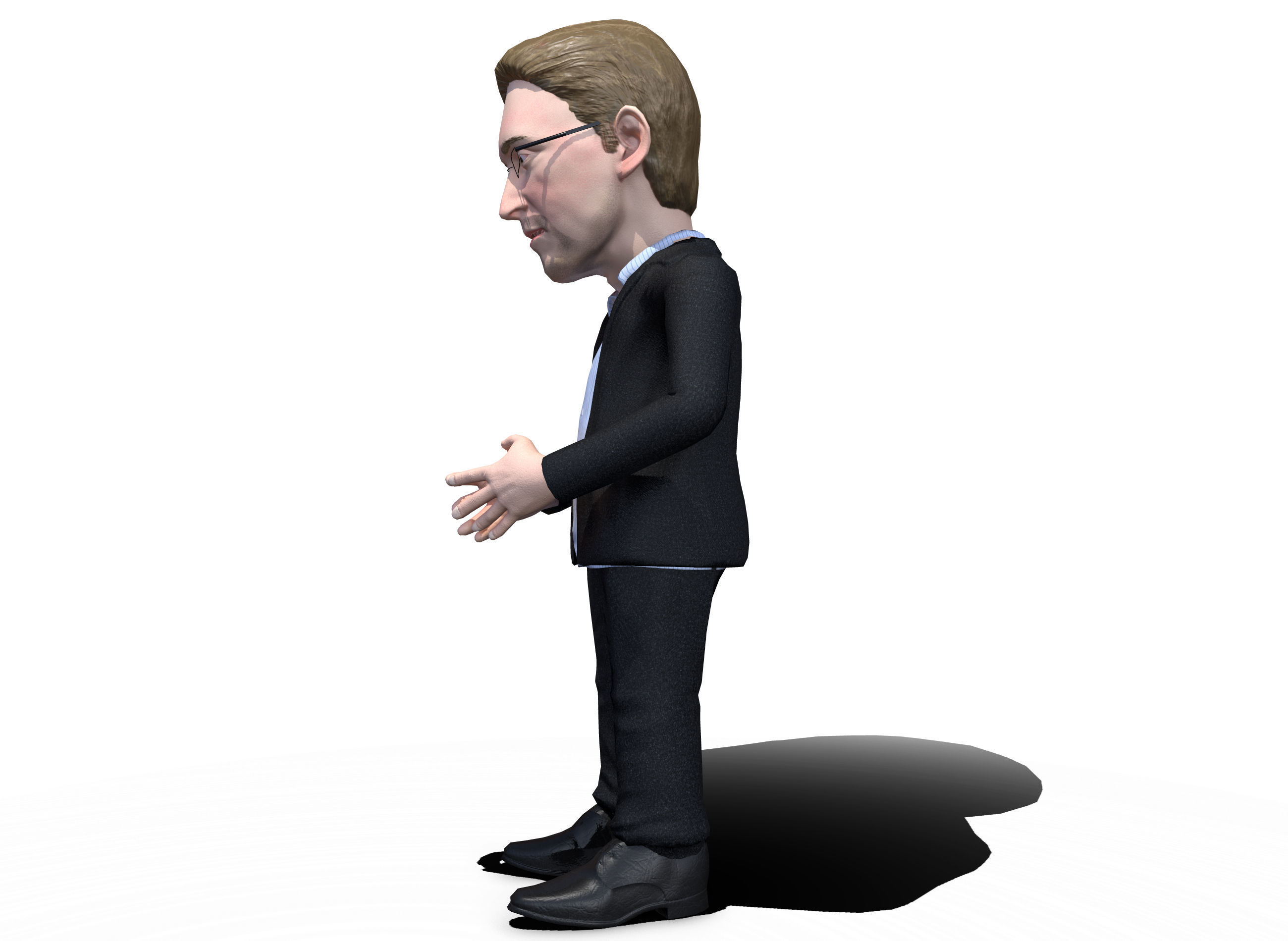 Sedard Drynden caricature  Low-poly 3D model_10