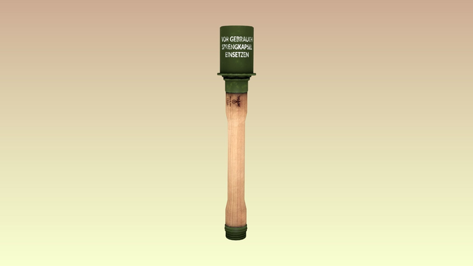 German grenade - Stielhandgranate 24 Low-poly 3D model