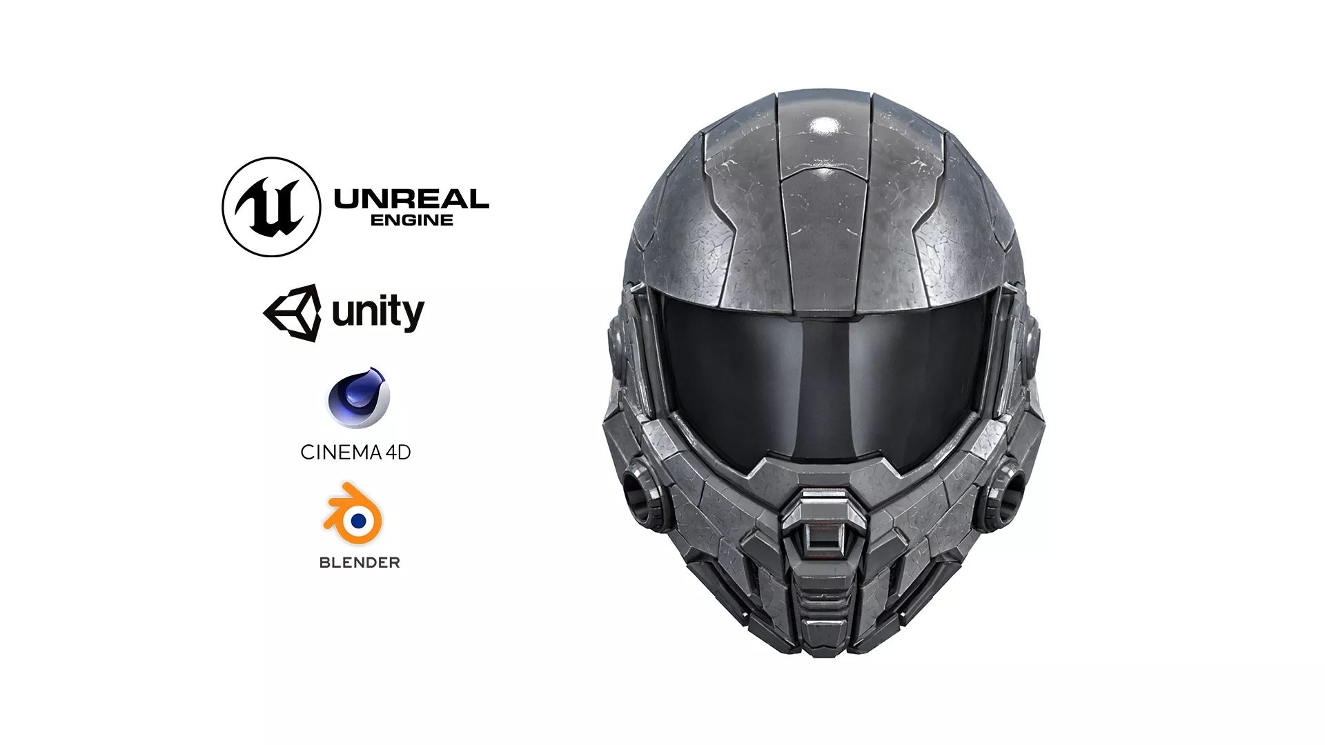 Sci-Fi tactical combat helmet game ready PBR Low-poly 3D model
