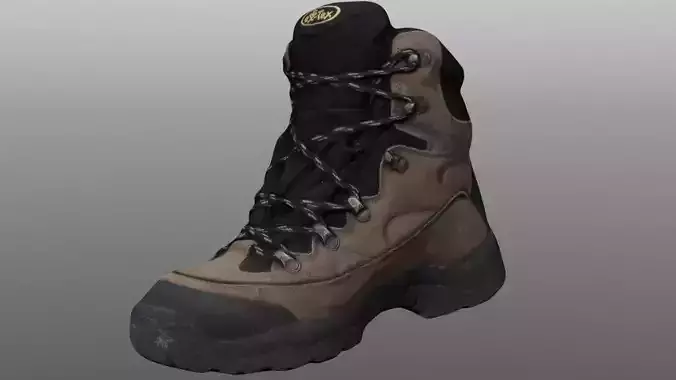 Boot 3D model pair of hiking boots Low-poly 3D model