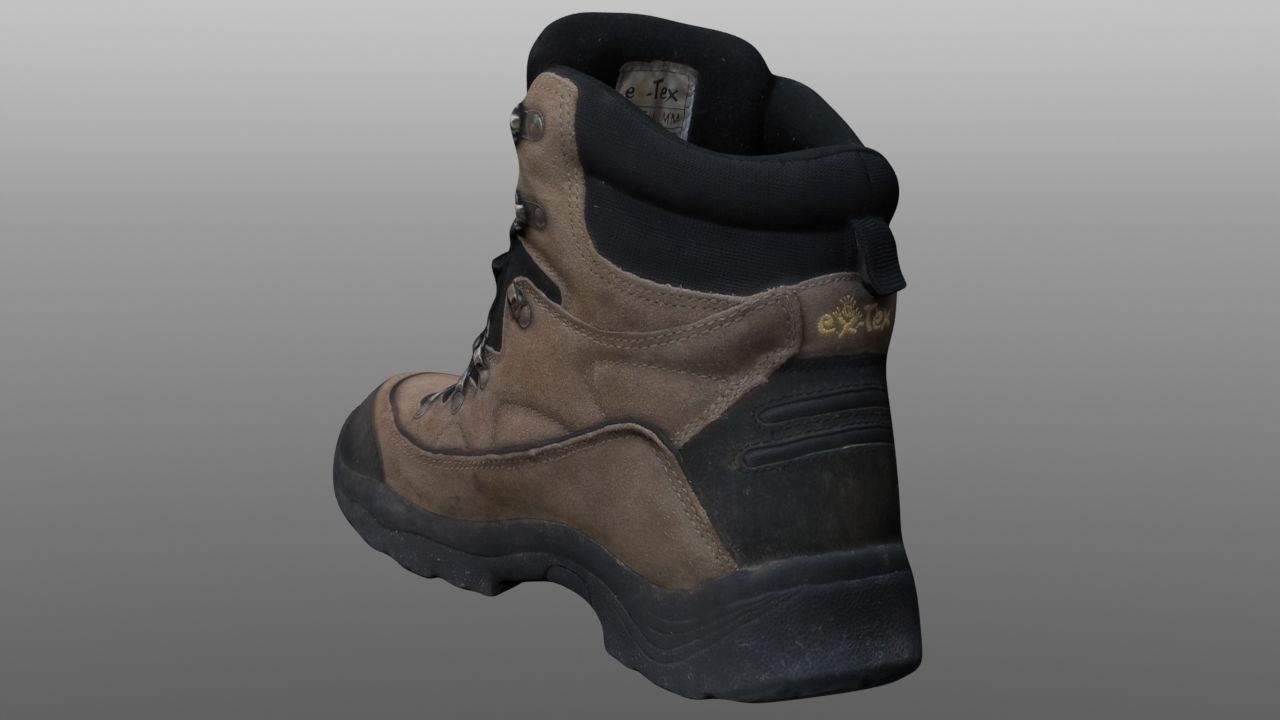 Boot 3D model pair of hiking boots Low-poly 3D model_2