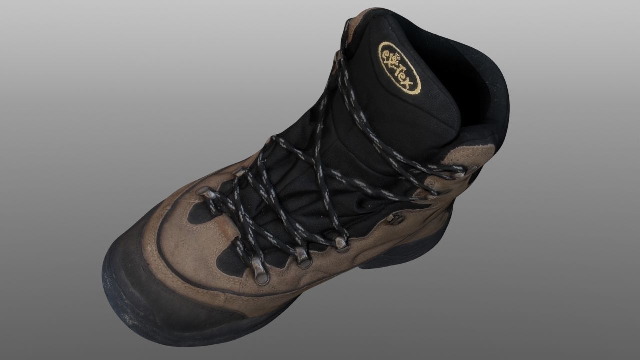 Boot 3D model pair of hiking boots Low-poly 3D model_4