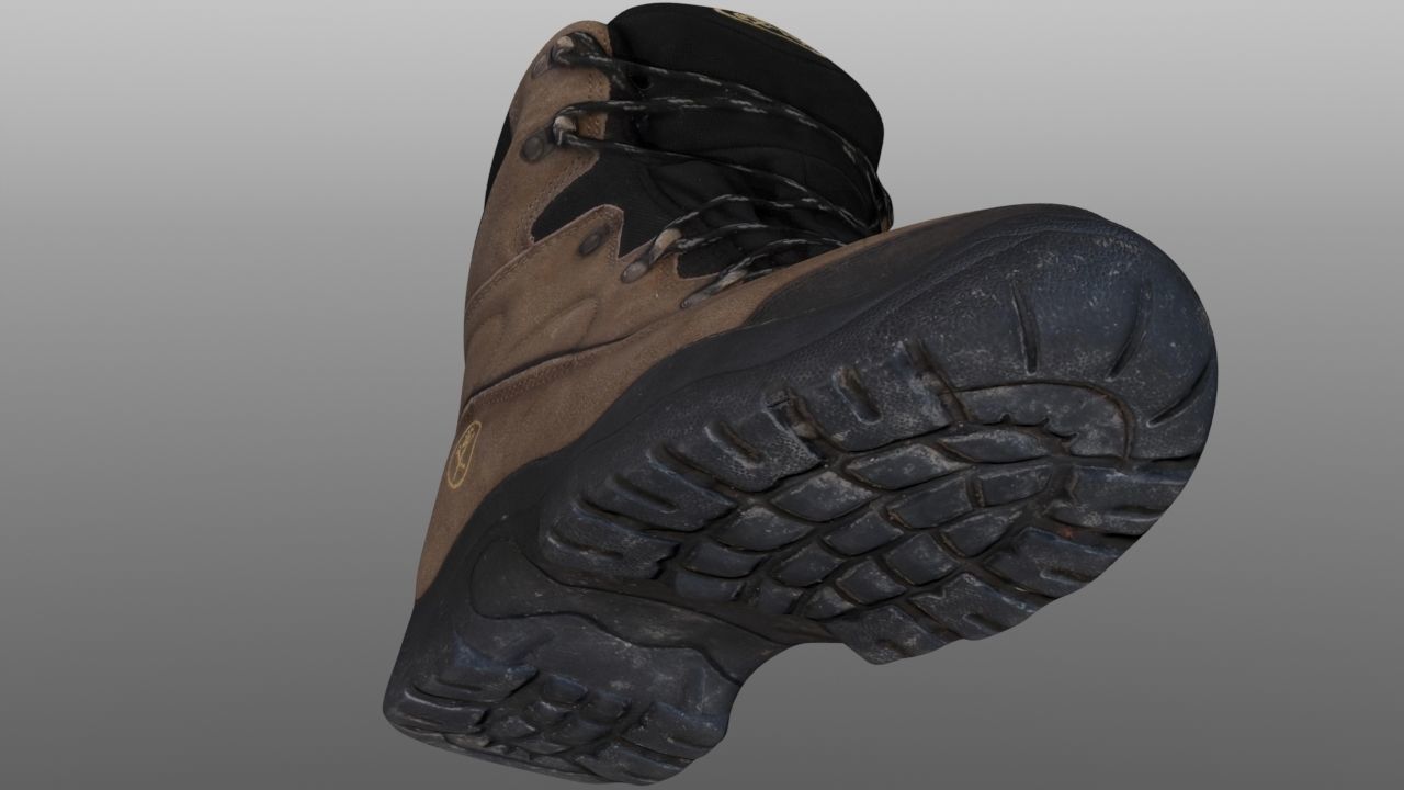 Boot 3D model pair of hiking boots Low-poly 3D model_7