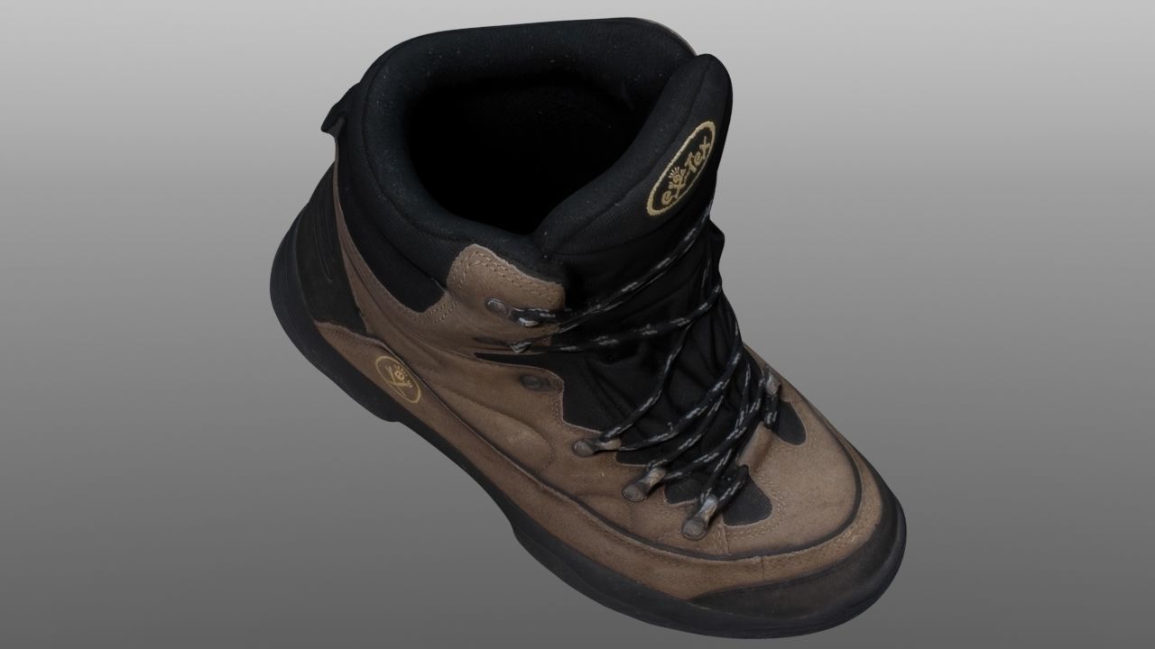 Boot 3D model pair of hiking boots Low-poly 3D model_5