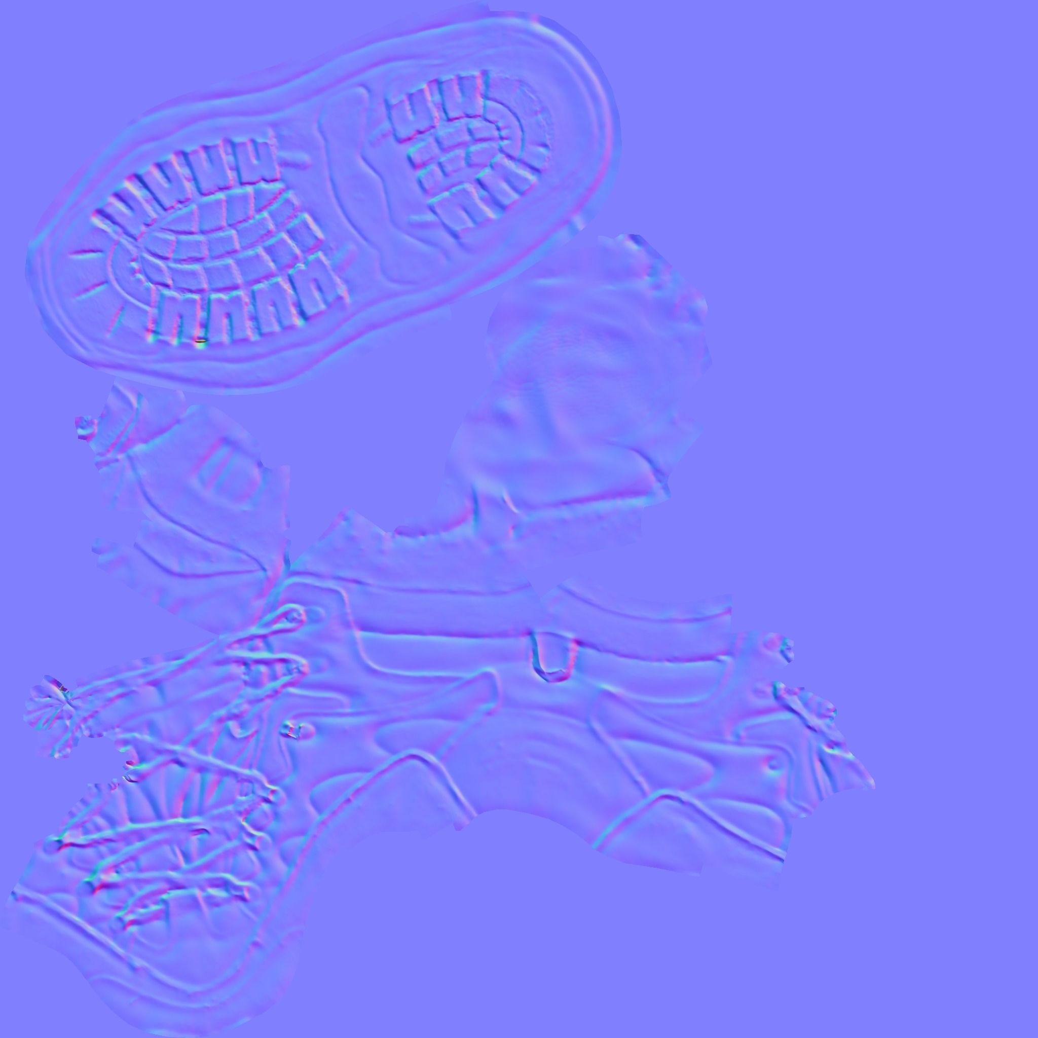 Boot 3D model pair of hiking boots Low-poly 3D model_9