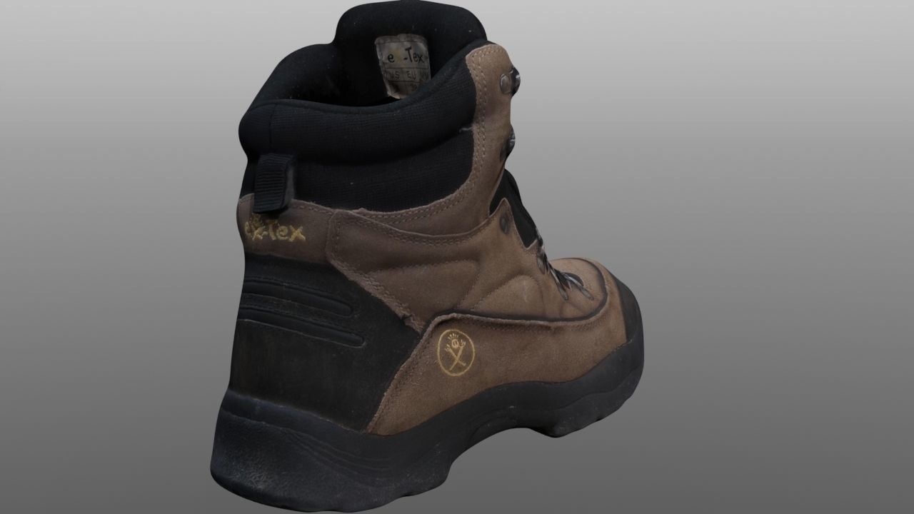 Boot 3D model pair of hiking boots Low-poly 3D model_3