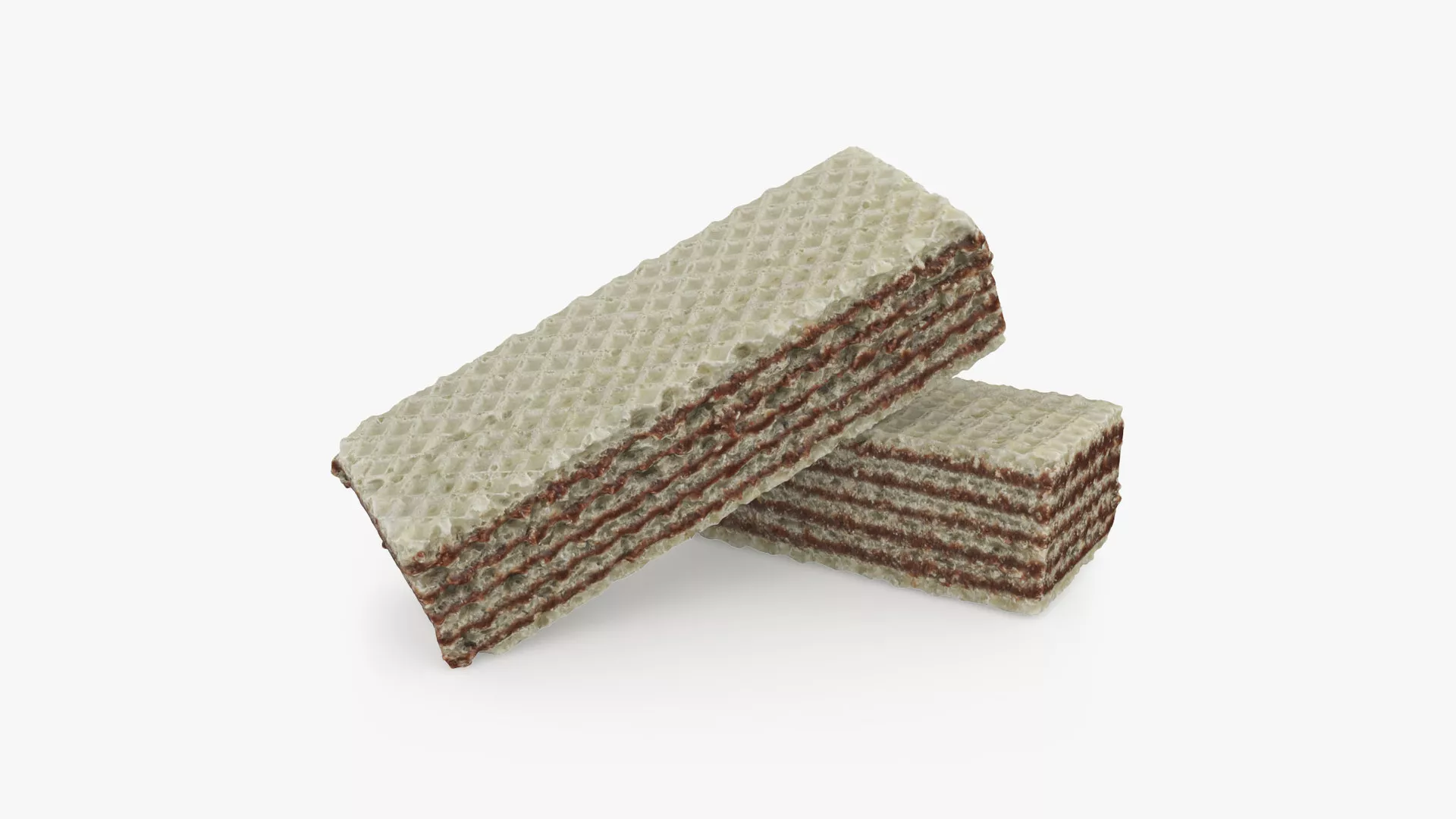 Two Wafer Chocolate Low-poly 3D model
