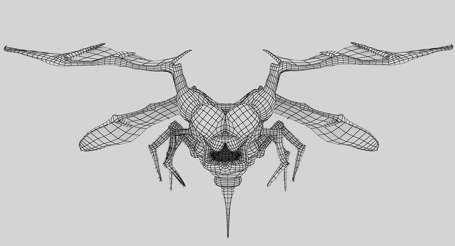 Fly Monster Low-poly 3D model_5