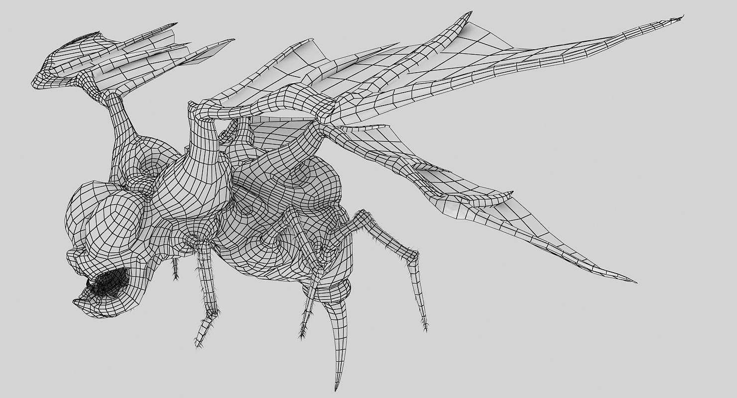 Fly Monster Low-poly 3D model_9