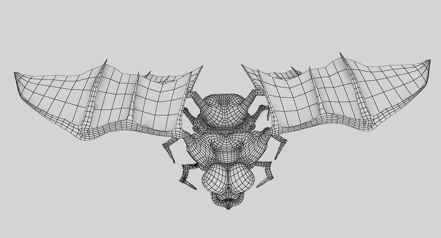 Fly Monster Low-poly 3D model_8