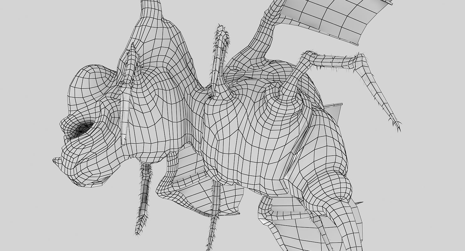 Fly Monster Low-poly 3D model_10