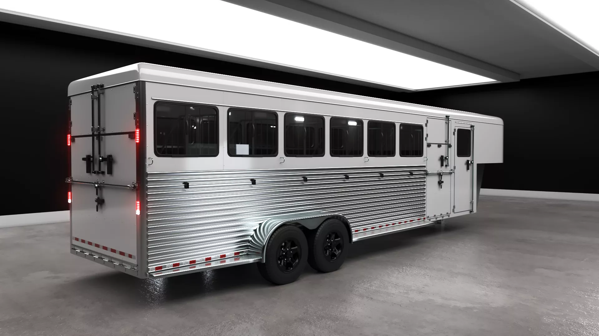 Gooseneck Horse Trailer Rigged 3D model