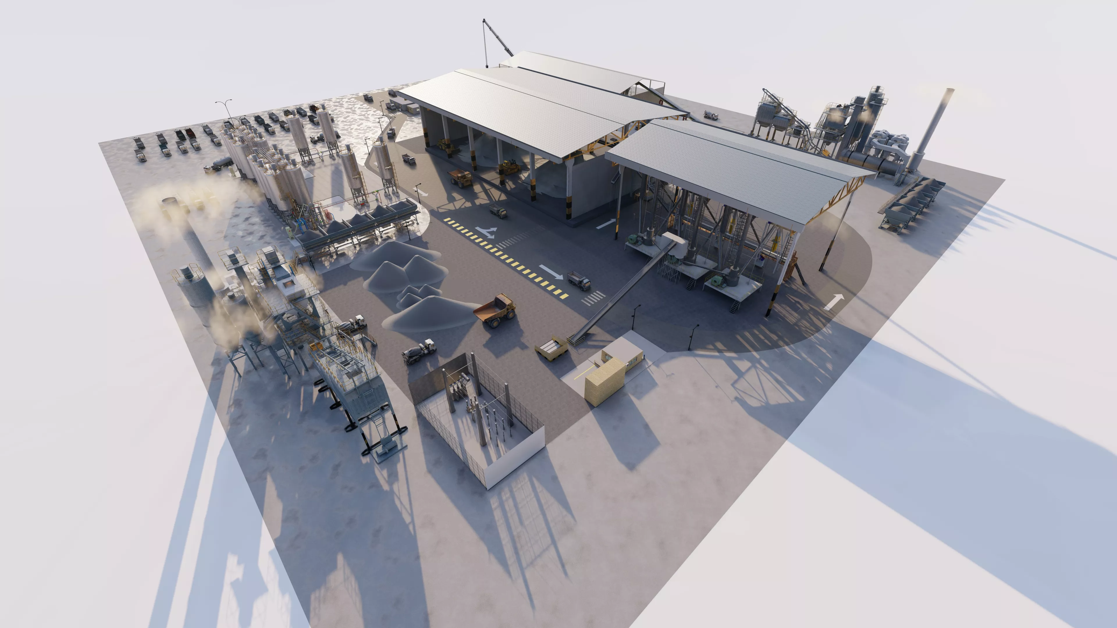 Cement industrial factory-Cement production plant 3D model