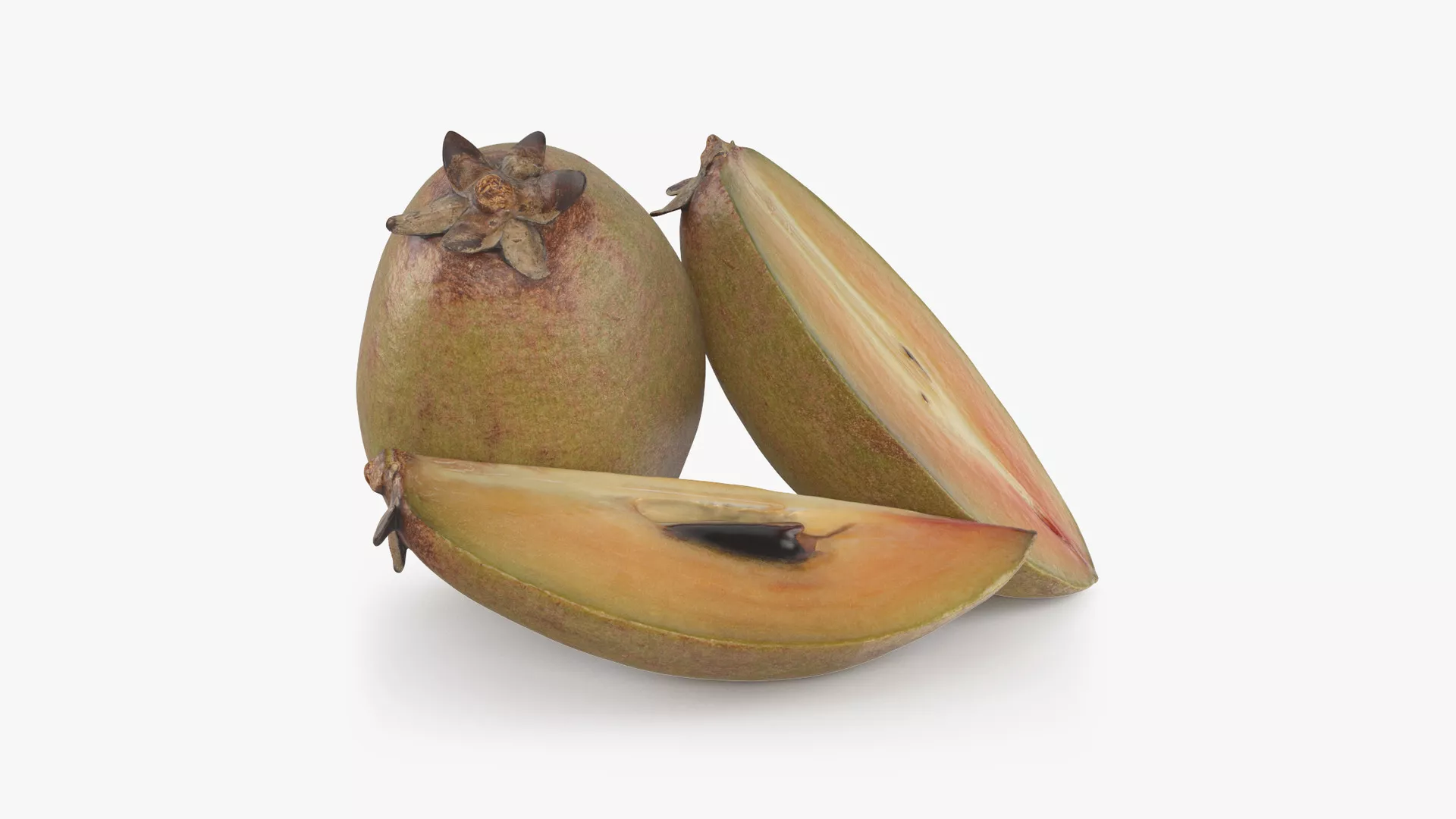 Sapodilla Fruit Low-poly 3D model