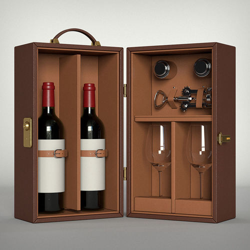 Classic Leather Wine Box 3D model