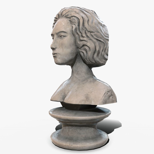 Neoclassical female bust  Low-poly 3D model