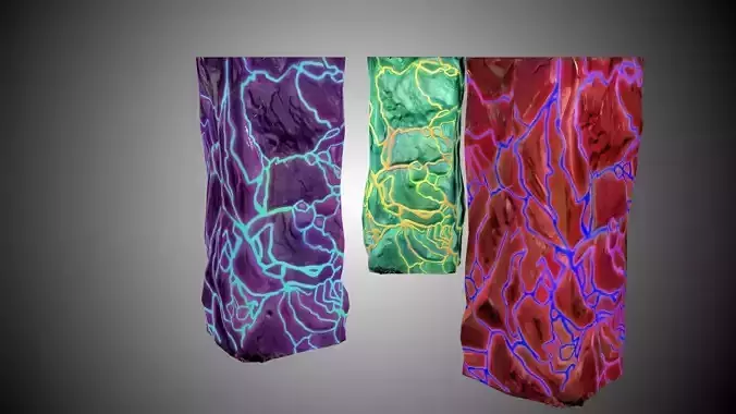 3x Imbued Rock Pillars  --  Game-Ready