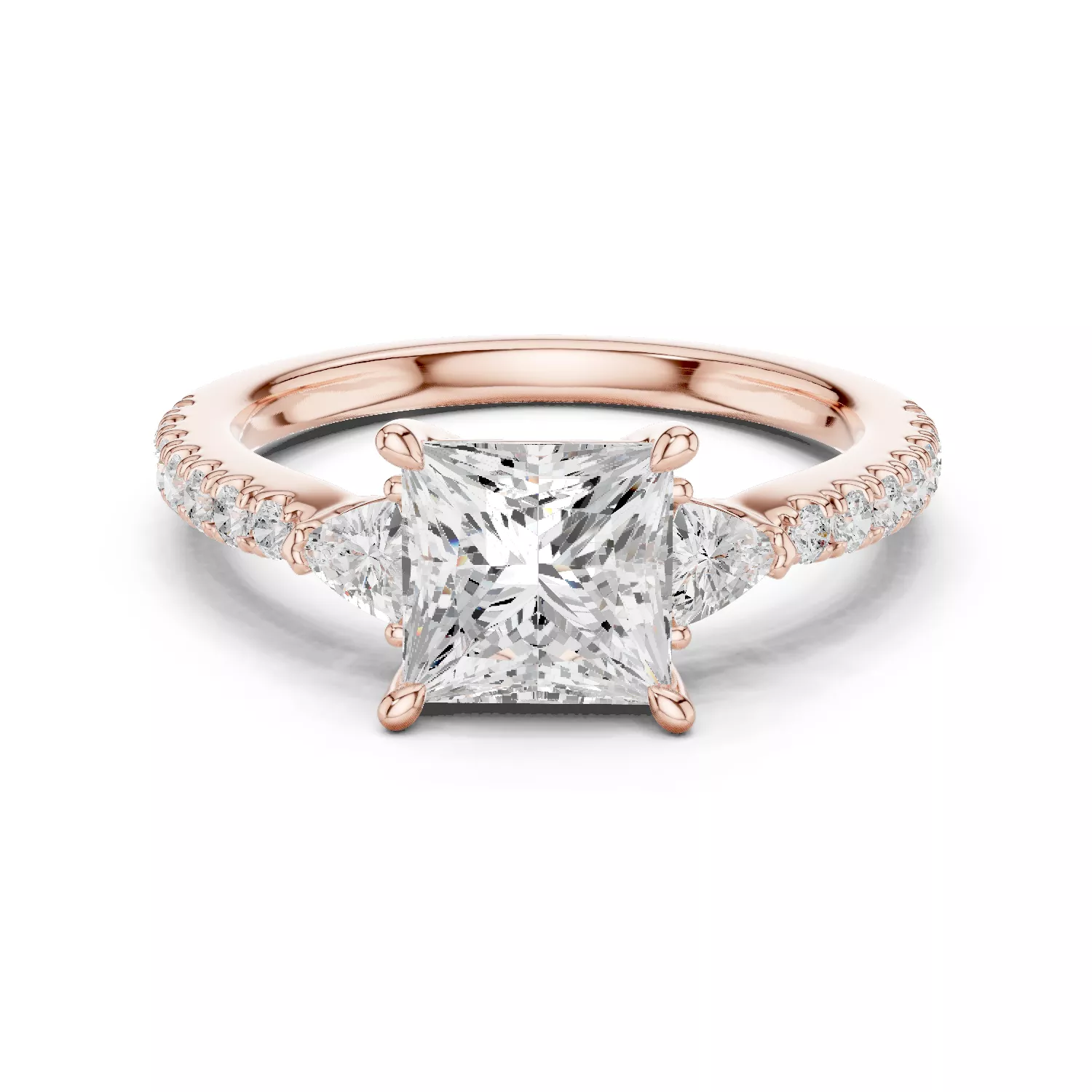 Princess Solitaire Ring 3dm stl renders animation 3D print model