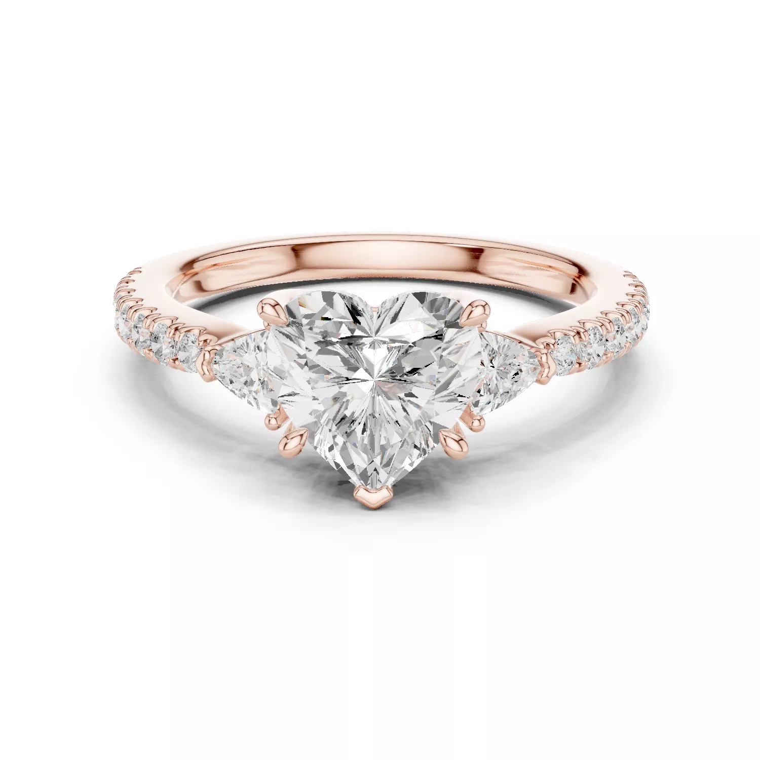 Heart Solitaire Ring 3dm stl renders animation 3D print model